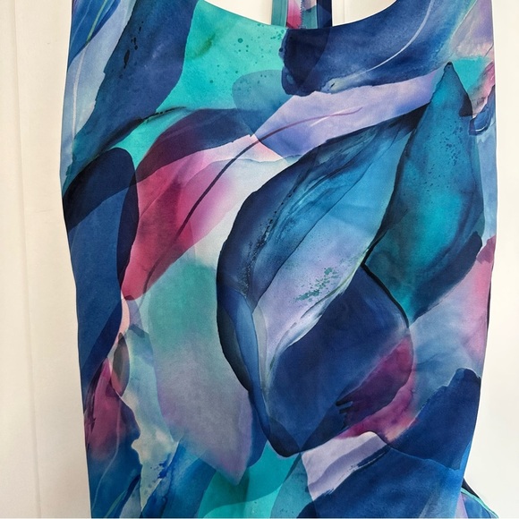 Athleta Malibu Printed One Piece Swimsuit Make A Splash Cool small sporty race - Picture 7 of 10